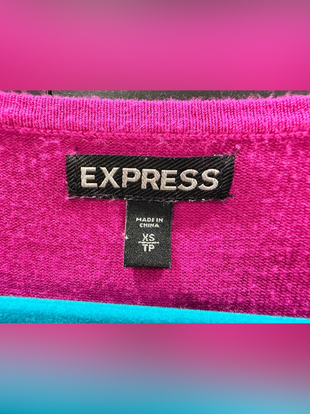 Express Fuchsia & Black Ruched Mini Dress - Picture 3 of 3